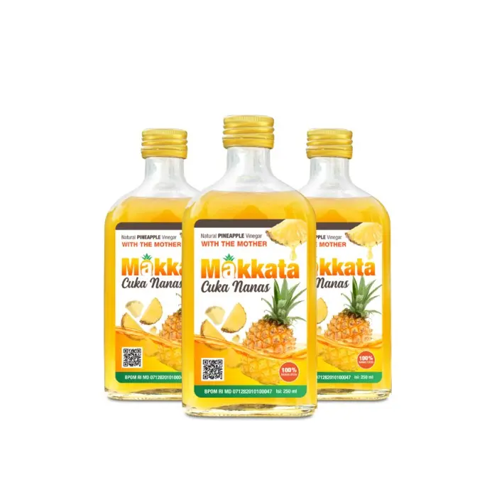 MAKKATA Cuka Nanas Makkata Organic Pineapple Cider Vinegar With The Mother Bebas Gula Kemasan Botol 250 ml Masakan 4