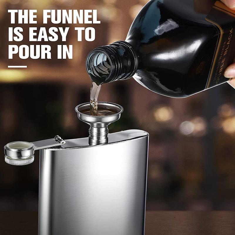 Portable Alcohol Wine Drinking Bottle Liquor Flask Stainless Steel Whiskey Holder Hip Flask 2