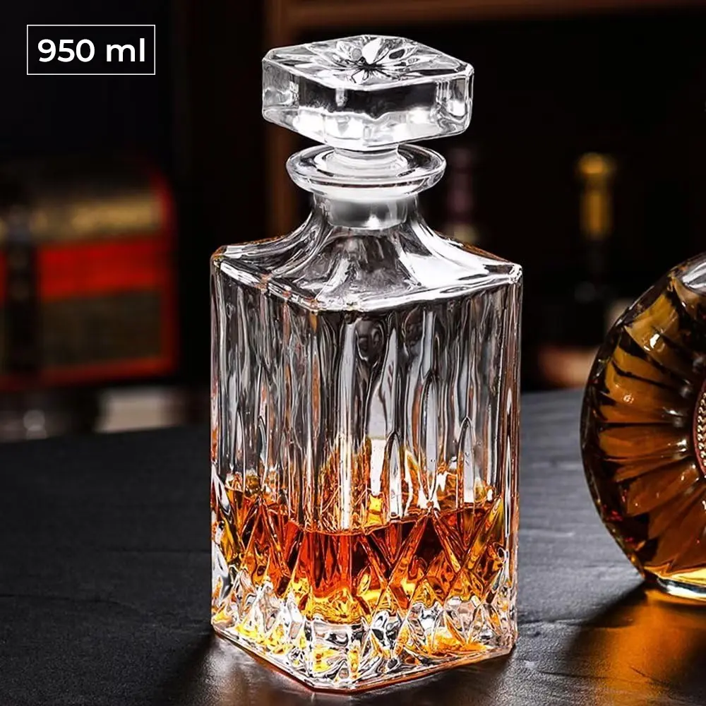 COD OEIEN Whisky Decanter Glass Bottle Liquor Scotch Luxury 950ml - EJ50HF TERMURAH Kaca Gelas Minuman Bulat Plastik