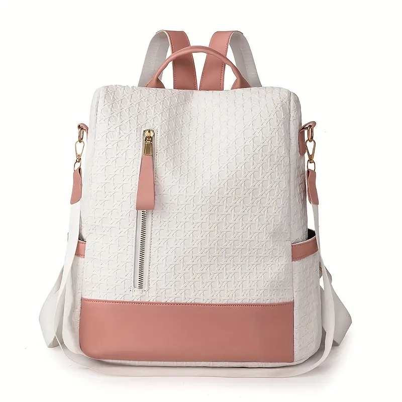 Tas Ransel Wanita COD Anti PEncurian Multifunsi Dapat Selempang Motif Embos Kulit Sekolah 5
