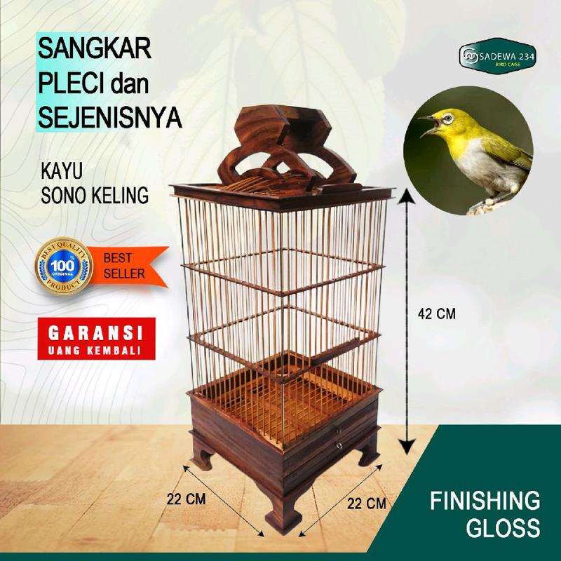 Sangkar kayu Sono Keling replika PCMI kandang kotak pleci kolibri sogon dan sejenisnya 1