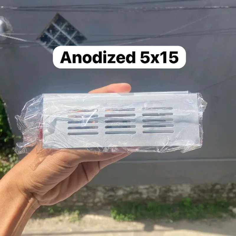 BUY 1 GET 1  Udara ventilasi Lubang kolong dapur  5 x 15 cm 8 x 15 cm Hitam Anodized Aluminium 1