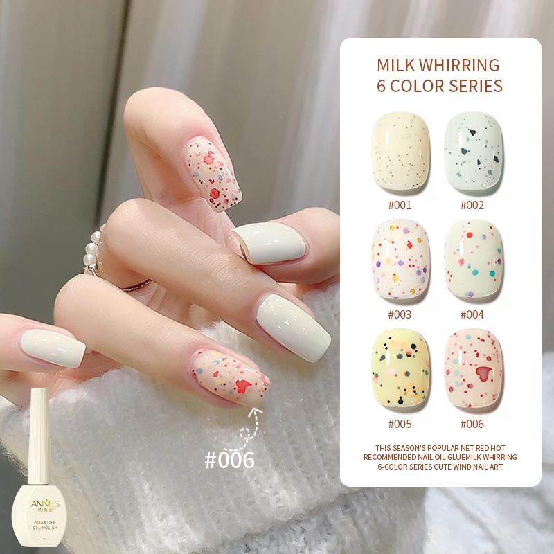 Gel Sơn Móng Tay, Bộ Sưu Tập Gel Kem Sữa Xuân Hè, 6 Màu Có Sẵn, 15ml, Hàng Mới Về, Phổ Biến Năm 2024, Sơn Móng Tay Kim Sa Màu Kem Trắng