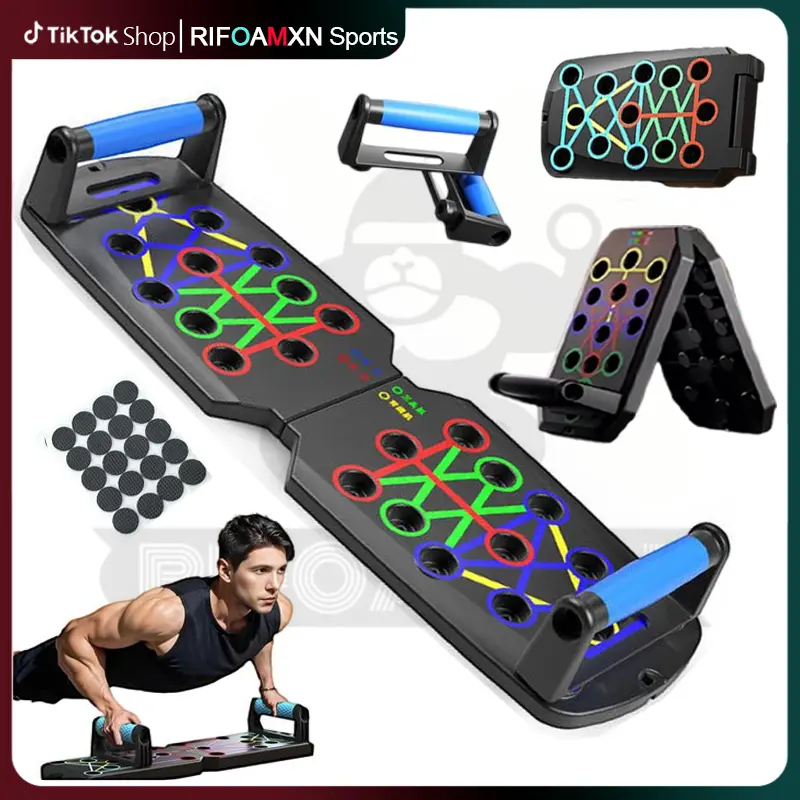 RIFOAMXN Promo Spesial Ramadan - Papan Push-Up Multifungsi Rumahan, Tingkatkan Efisiensi Latihan di Rumah, Perkuat Otot Dada. Sistem Fitnes Portabel, Cocok untuk Berbagai Bentuk Tubuh.