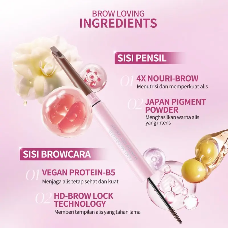 BNB barenbliss Make Me Plushy Eyebrow Duo 2-in-1 Pensil Alis & Browcara 1