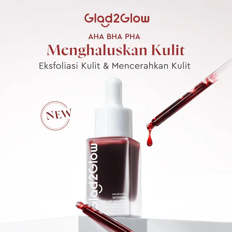 Glad2Glow Day&Night Renew Bundle 4in1 - 4 PCS Barrier Skincare Paket-Brightening Moisturizer+Retinol Moisturizer+Brightening serum + Peeling solution Ceramide Kering Membersihkan Wajah Acid Cooling Kotoran Mencerahkan Vitamin 6