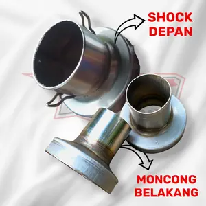 SHOCK KNALPOT BAGIAN DEPAN BELAKANG MATIC 3 INCHI INLET 38MM 45MM SAMLONG SALEMBA STANDART RACING STAINLESS untuk Motor Knalpot Moncong