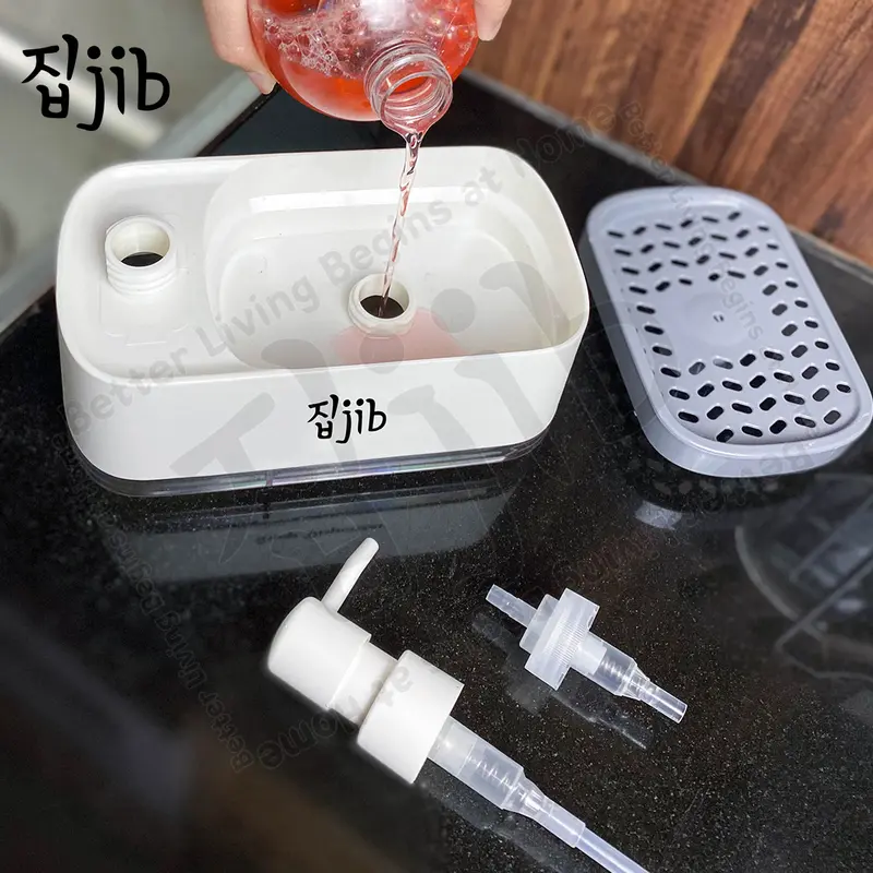 [EXCLUSIVE CREATOR] JIB 2 in 1 Soap Dispenser Free Spons / Dispenser Sabun Cair Cuci Piring / Tempat Sabun Praktis / Refill Pump Soap Dispenser 2