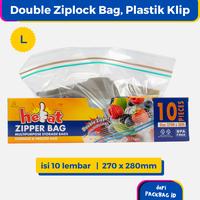 Gambar HEBAT Ziplock Bag Plastik Klip Makanan Double Zip Food Grade BPA Free Freezer Microwave Safe, 3 Ukuran dari Packbag trashbag Kota Tangerang 5 Tokopedia