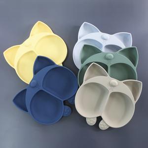 Silicone Corgi Children Plate Divided Suction Plates Baby Products