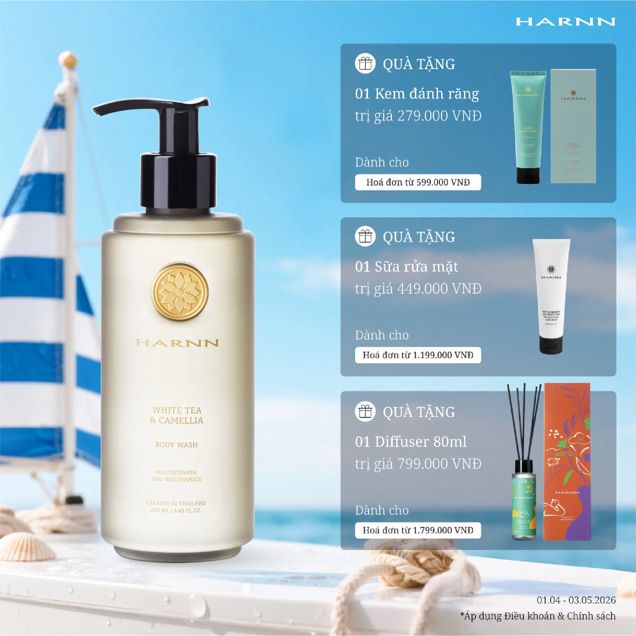 Gel Tắm Dưỡng Thể Làm Sạch Và Nuôi Dưỡng Làn Da Hương Thiên Nhiên - HARNN Body Wash 250ML