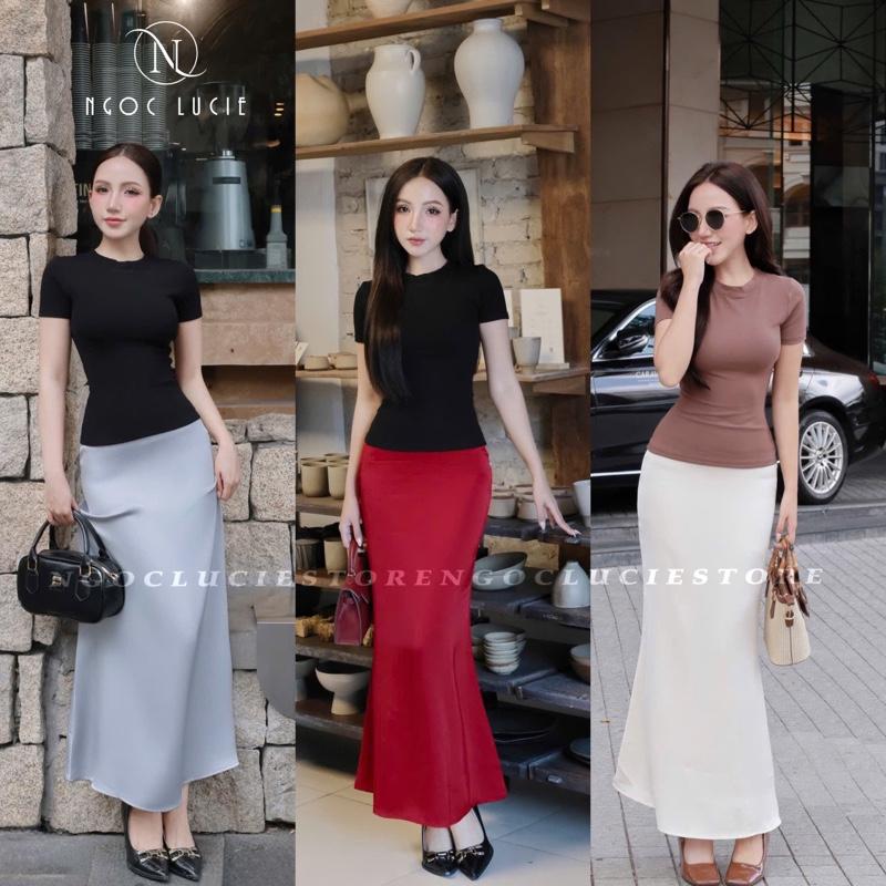Ngọc Lucie - CV14 (DÀI 90CM) Chân Váy Lẻ Lụa Tô Châu Cao Cấp