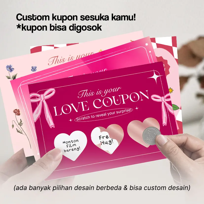 LOVE COUPON BISA DIGOSOK / SCRATCH OFF WISH COUPON - Kupon Tiket Hadiah DIY Kado Unik untuk Bestie Pacar