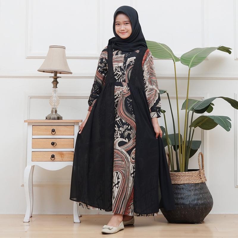 Product Introduction of ￼COUPLE KELUARGA GAMIS DAN KEMEJA BATIK GAMIS ANAK DAN KEMEJA ANAK UKURAN XS S M L XL XXL LD 120 130 140 150 CM Muslim Dress Lebaran Panjang Mewah Ceruty 62