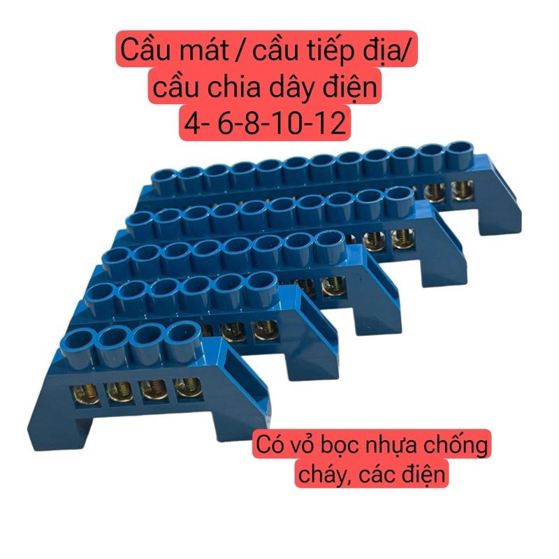 Cầu trung tính cầu tiếp địa cầu chia dây điện 4p 6p 8p 10p 12p mắt có vỏ bọc nhựa chống cháy cách điện