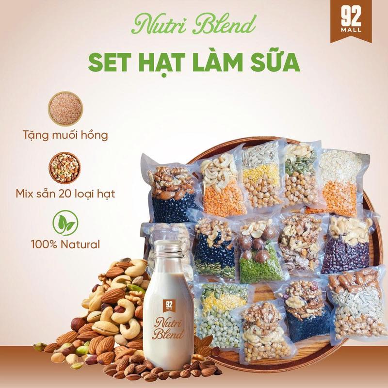   TẶNG MUỐI HỒNG Hạt Nấu Sữa Mix Sẵn Dinh Dưỡng Siêu Mẩy Không Mốc Chất Lượng- Hạt Làm Đồ Ăn Dặm Cho Bé Túi Mix 50g 100g 