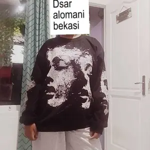 sweater full print your life unisex oversize atasan casual wanita dan pria crewneck basik  Hitam Oblong Distro Motif Sablon Keren