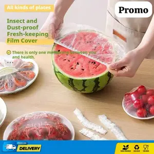 Sarung Plastik Pelindung Makanan / Plastik Wrap Penutup Makanan / Plastik Penutup Buah Serbaguna Waterproof Isi 100 Pcs