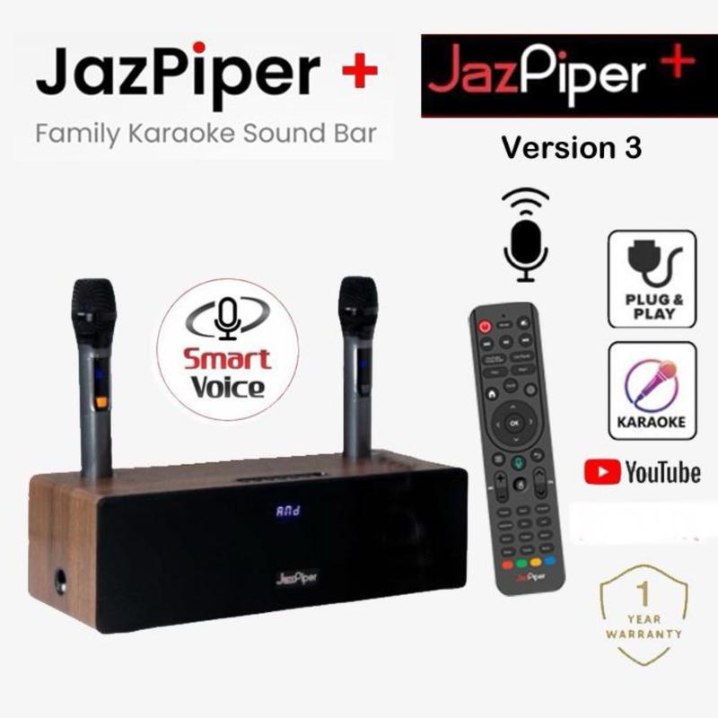 JazzPiper PLUS V3 Family Karaoke Sound Bar with 2 Wireless Mics and Remote Control Audio Speakers 0