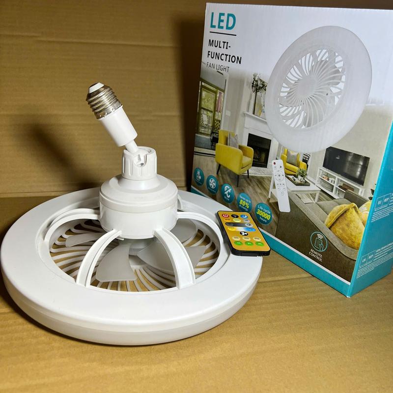 đèn quạt gió 3 chế độ sáng điều chỉnh độ sáng 3 tốc độ gió xoay đc 360 độ gắn phù hợp chuôi e27 Fan QuạT đèn  led led  đen 