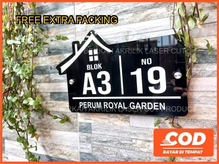 nomor rumah acrylic tahan hujan panas matahari Luxury VRZ series super glosy 1