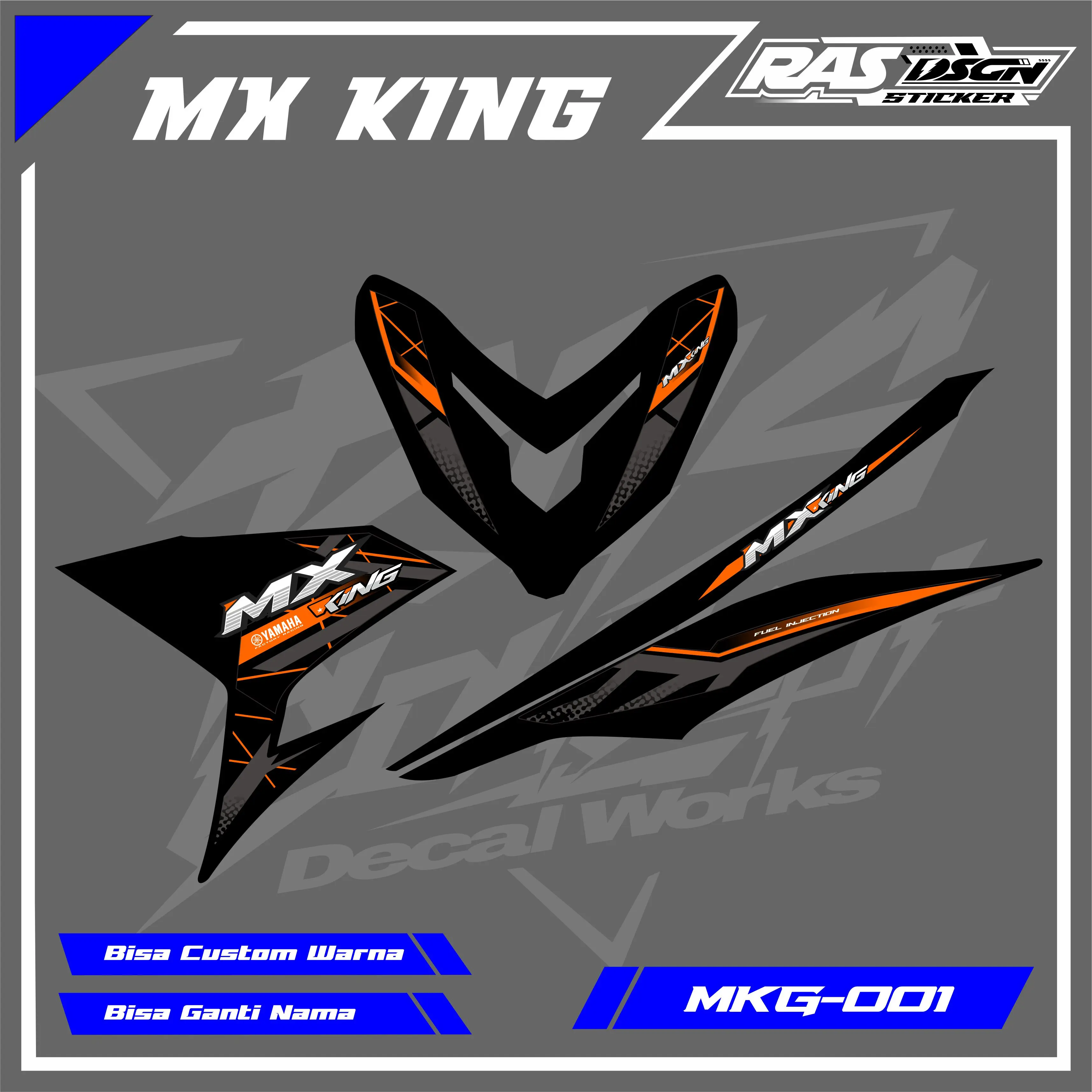 Striping Stiker MX King Custom New Design / Striping Custom Transparan MXking / Striping MX King Custom Bisa Tambah Nama