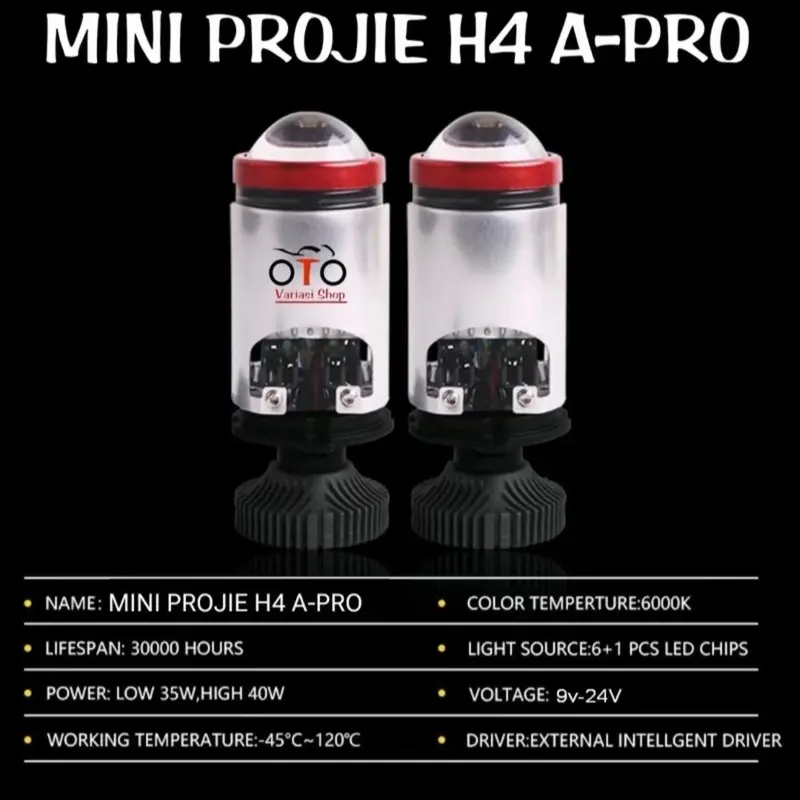 MINI PROJIE OTTO A-Pro CUTOFF FLAT MINI BI LED H4 MODEL PNP 0