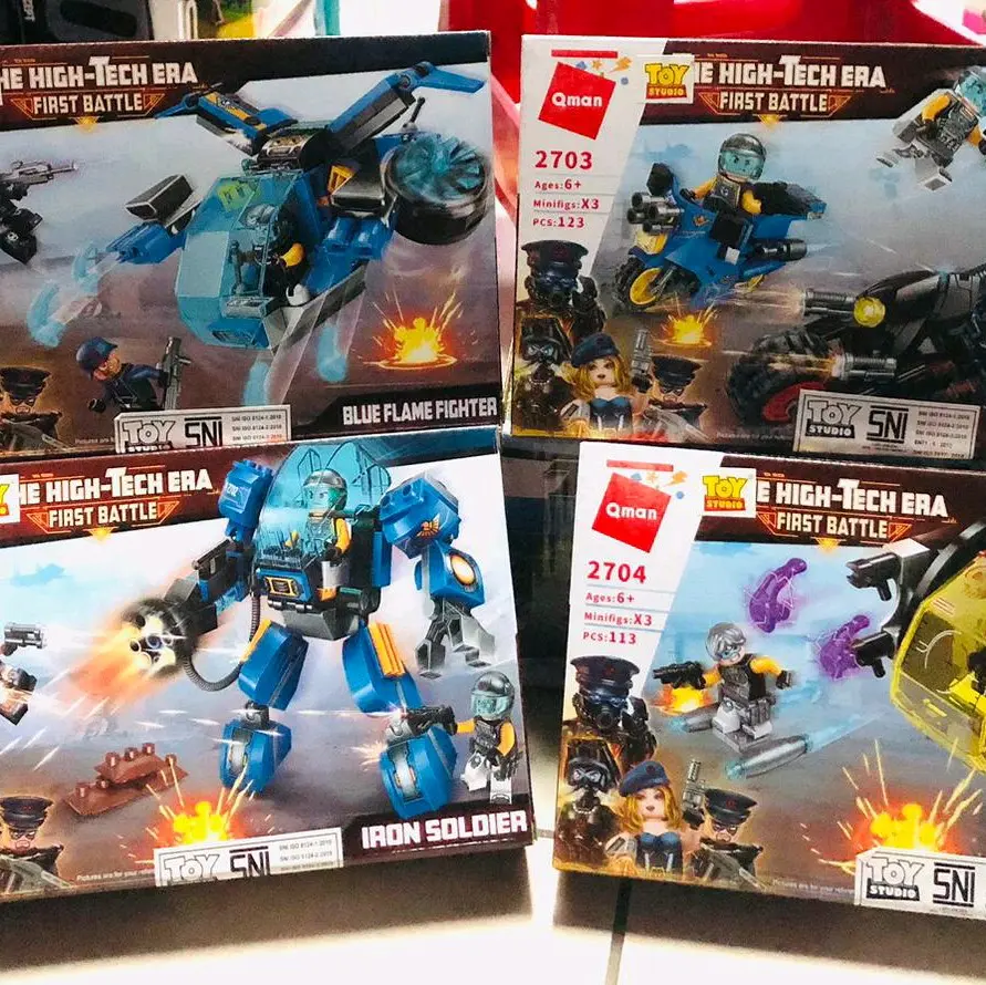 mainan anak edukasi briks susun robot first battle Toys
