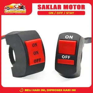 Saklar Motor 2 Mode Saklar Motor Tahan Air Aksesoris Stang Lampu Motor Switch ON OFF