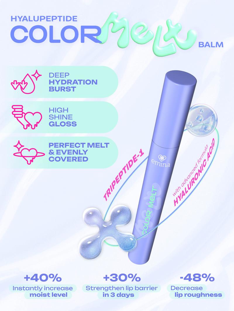 Product Introduction of NEW! Emina Hyalupeptide Color Melt Balm - Tinted Lip Balm Melembabkan & Mencerahkan Bibir, Lightweight & Cover Bibir Gelap with Peptide | Memperkuat Lip Barrier - Cocok untuk Bibir Sensitif 23