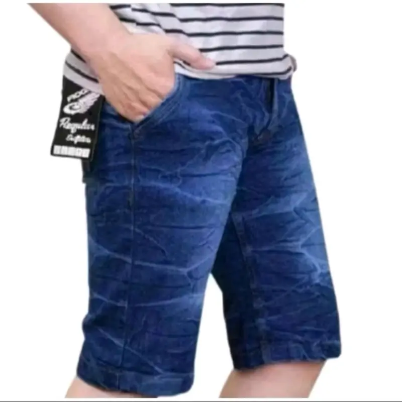 Celana jeans pendek motif pecah beling Pria Dewasa Denim celana Distro Cowok Melar 1