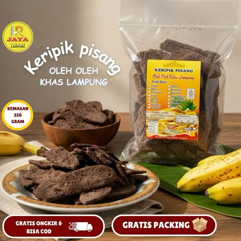 PROMO!! 250g Keripik pisang coklat khas Lampung dan aneka rasa Snack Food Cemilan snack  murah