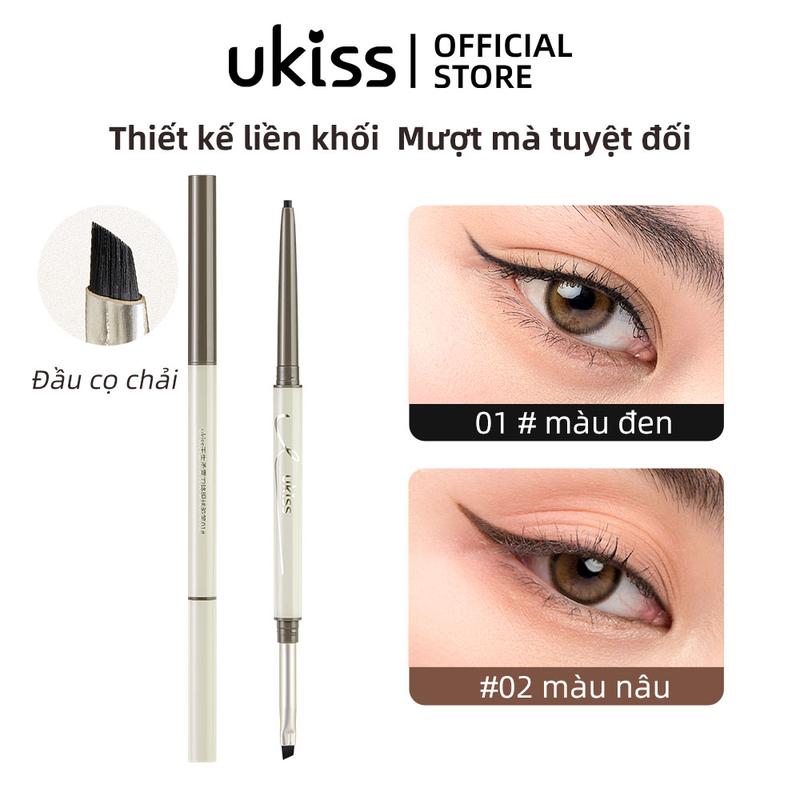 UKISS Bút Chì Kẻ Mắt Dạng Gel, 60Mg, Hai Đầu, Với Cọ Kẻ Mắt Siêu Mỏng, Chống Thấm Nước, Chống Nhòe, Lâu Trôi, Cho Người Mới Bắt Đầu Trang Điểm Mỹ Phẩm Nữ Cosmetic Women