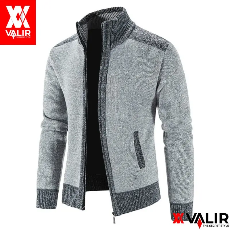 Valir Nelson Jaket Sweater Rajut Pria Keren Terbaru Bahan Tebal Berkualitas Distro Lengan Panjang Knitwear Kerah Hitam 5