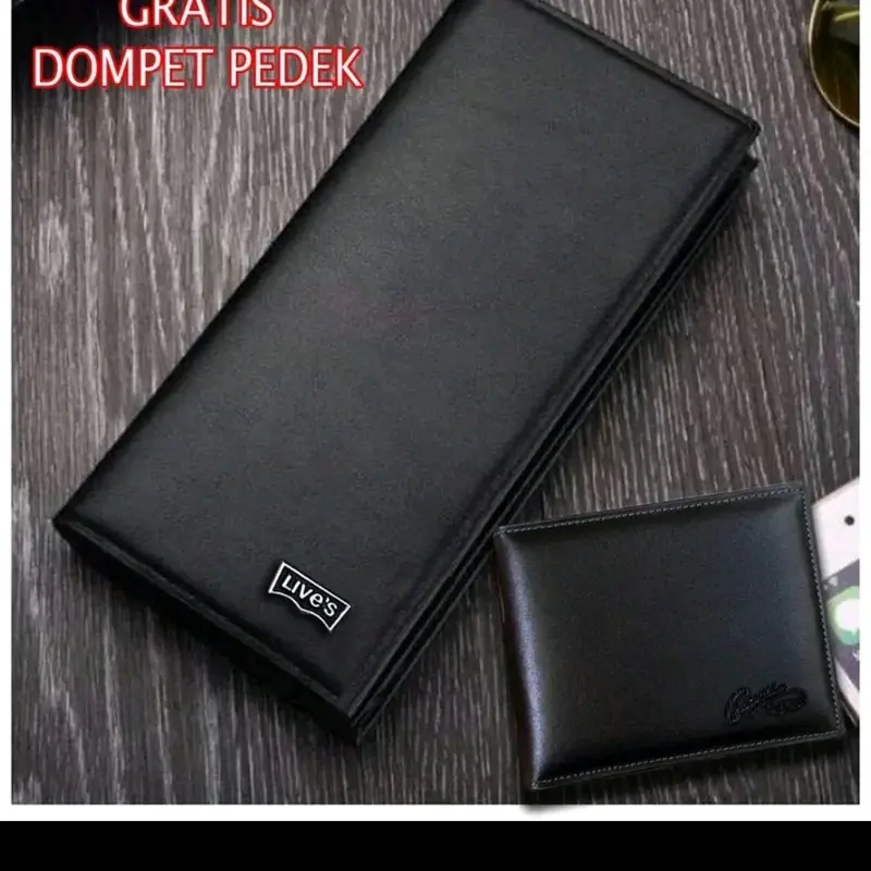 Gratis Dompet Pendek,,! Dompet Distro pria panjang,Dompet pria kulit PU Kartu Uang 1