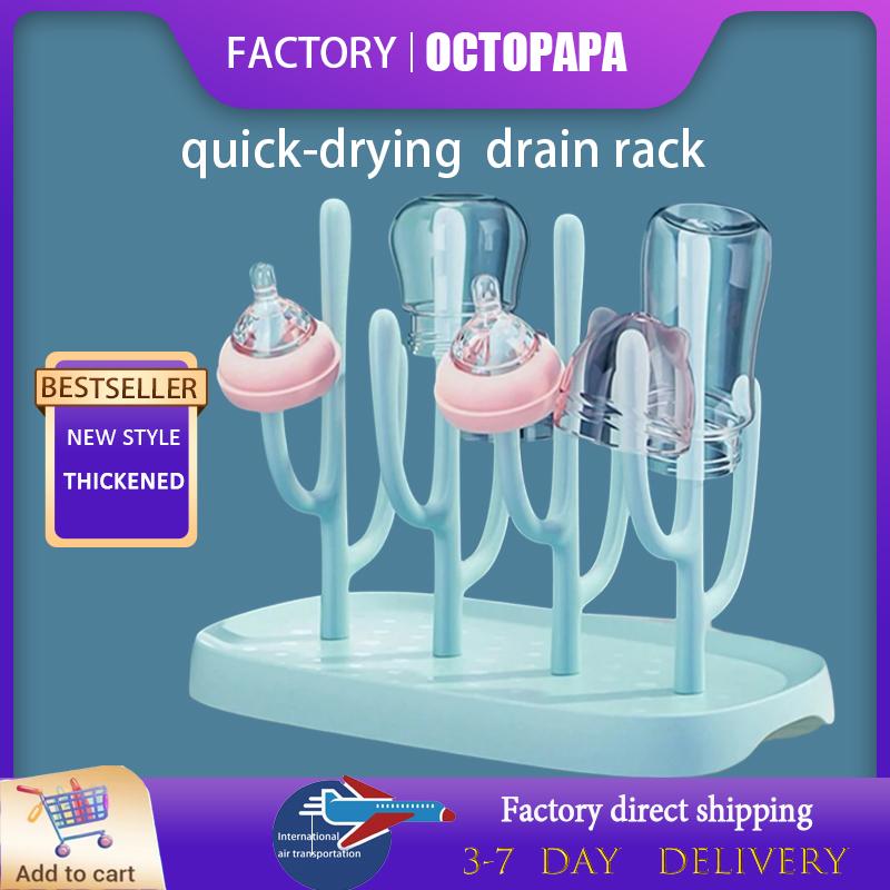 Giá Phơi Bình Sữa & Cốc Cho Em Bé Có Chức Năng Thoát Nước Và Lưu Trữ Có Thể Tháo Rời Để Làm Sạch Dễ Dàng Đi Kèm Với Kẹp Chai, YKB-552145