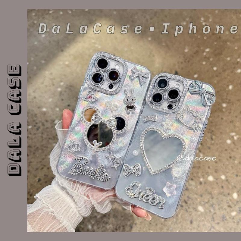 Ốp Lưng Hologram Camera Đá Bảo Vệ Camera Charm Gương Kitty Tim