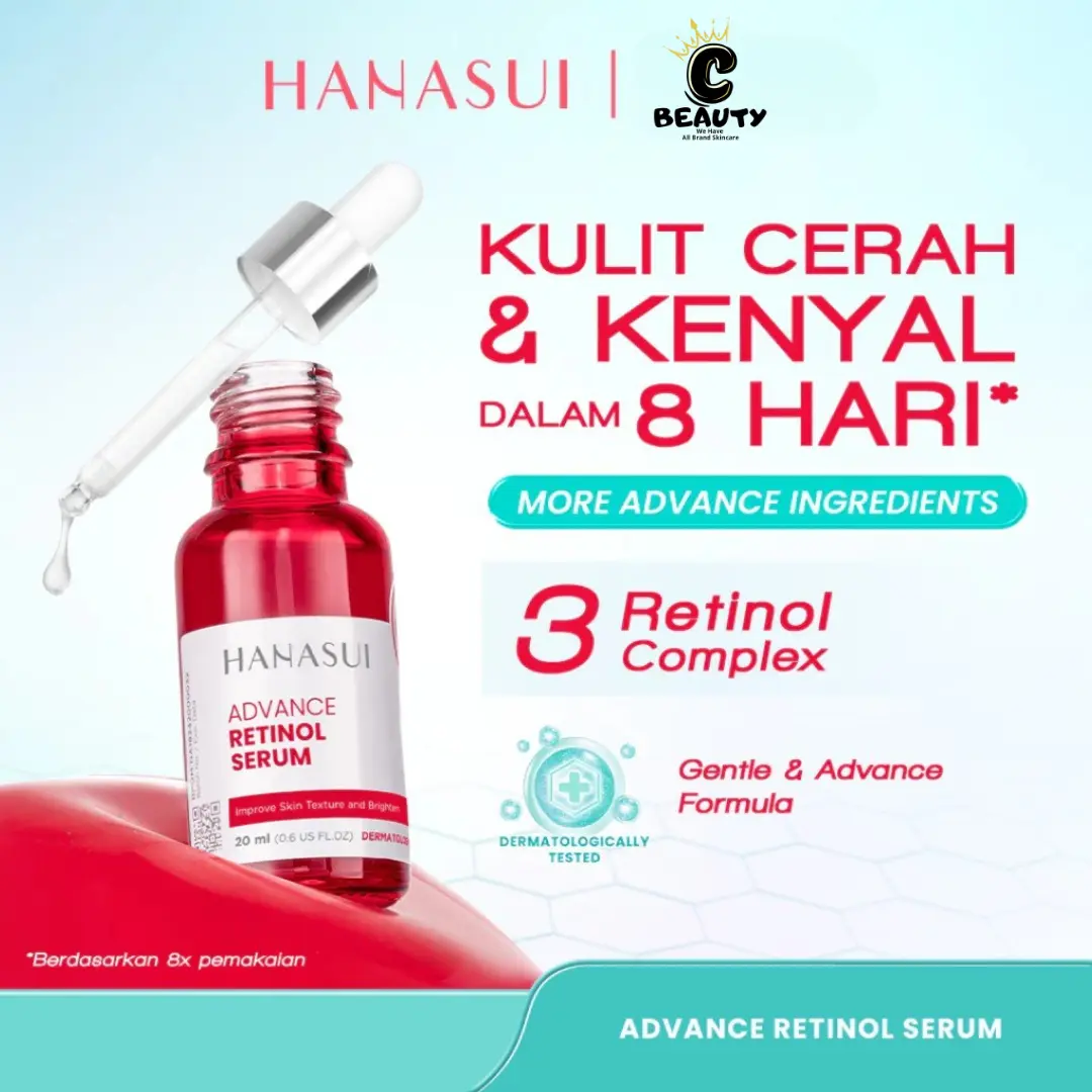 Hanasui Advance Retinol Serum - Anti Aging Serum untuk Kerutan Halus Tekstur Kulit Cerah Kenyal Encapsulated Retinol, HPR, Advance