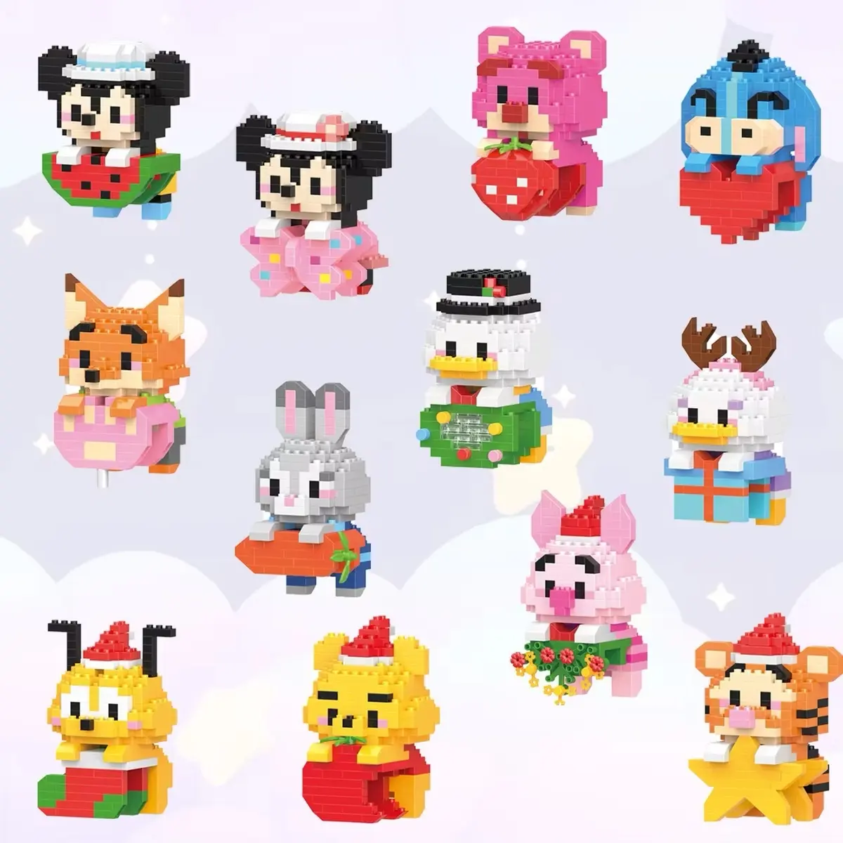 W2605 Micro Mini Bricks DIY Cartoon Anime Character Building Blocks For Children Collection Toys Juguete