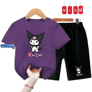 stelan kaos anak 2-10 tahun KUROMI  / kaos anak perempuan / setelan celana pendek / termurah
