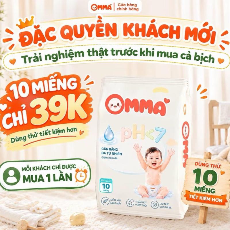 Omma Tã Bỉm Trẻ Em pH<7 10 Miếng Chỉ 39K - Trải Nghiệm Thật Trước Khi Mua Cả Bịch - Tiết Kiệm Hơn