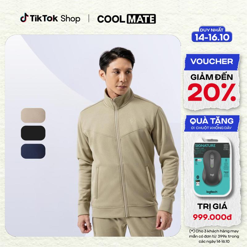 [Outlet Không đổi trả] Áo khoác thể thao Fleece Track Jacket Premium Giữ ấm - Coolmate