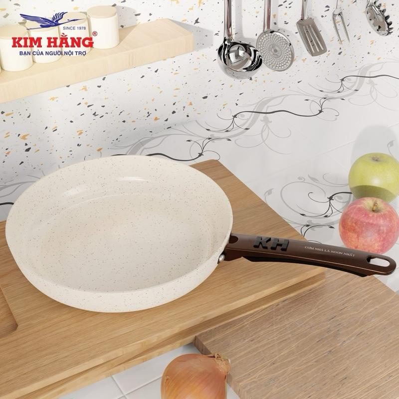 Chảo chống dính Ceramic Thanh Xuân KH – Màu Kem kèm nắp (size 20-22-24-26cm)