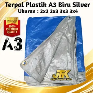 Terpal Plastik A3 Biru Silver 2x2 2x3 3x3 3x4 Meter Camping Outdoor