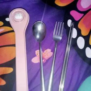 BISA COD H6659 Set Sendok Makan Alat Makan Stainless Steel Kotak Minimalis Wadah Penyimpanan Praktis Ringan & Ramah Lingkungan Peralatan Makan Portabel Utensils