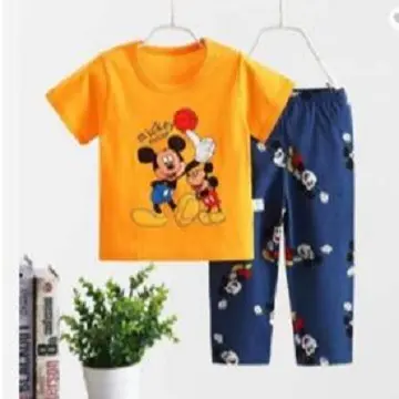 Setelan Baju Tidur Import Anak dan Dewasa /Set Pakaian Anak Remaja dan Ibu Lengan pendek Celana Panjang 4