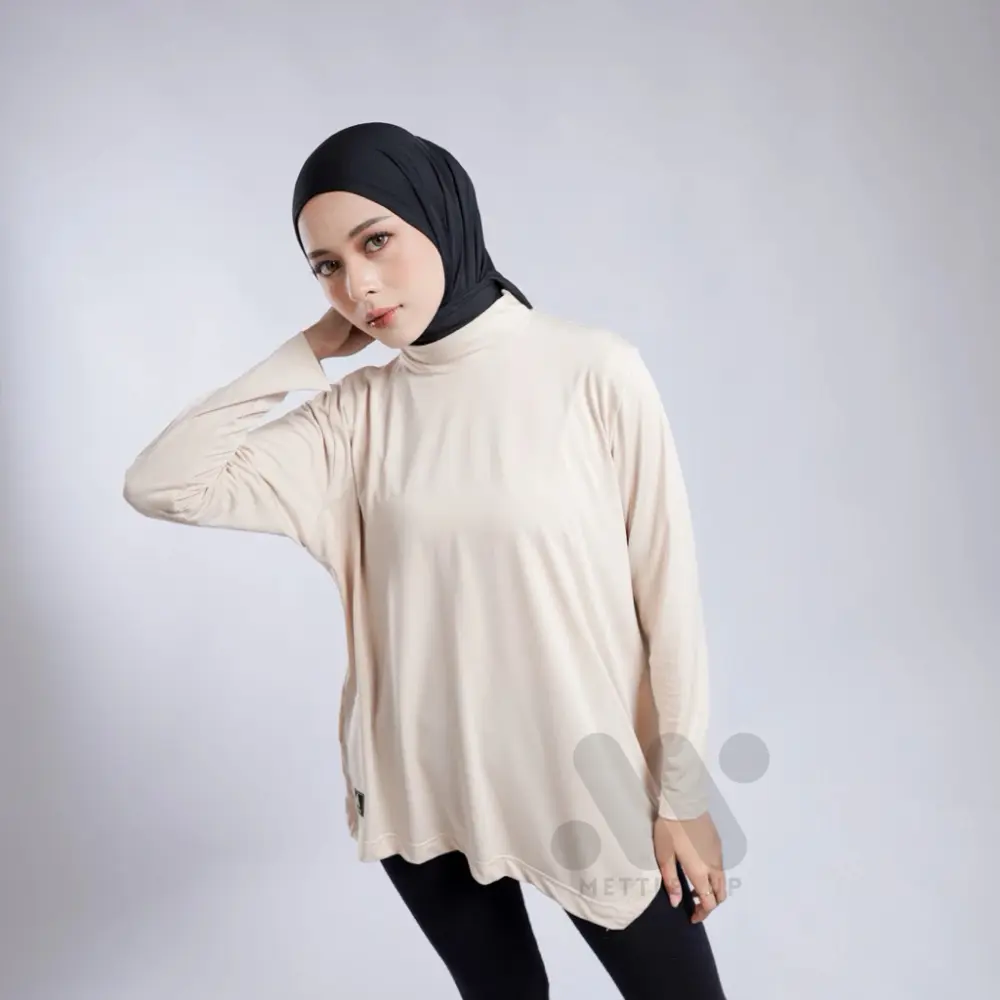 body Baju Kaos Atasan jogging Olahraga Wanita hijab Oversize Inner top Bahan Polynilon Kaos inner Taneeya Top anti UV gym jumbo Sport fit Polos Muslim Panjang Sporty quick dry Baju Atasan Lengan Panjang Bodyfit Olahraga Yoga Gym Fitness