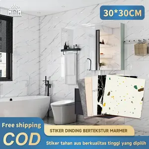 20pcs Stiker Lantai Stiker Dinding Perekat Tahan Lama Stiker dinding tahan air dan tahan lembab Dekorasi dinding kamar mandi / dapur / ruang tamu 30 * 30cm Tersedia multi-warna