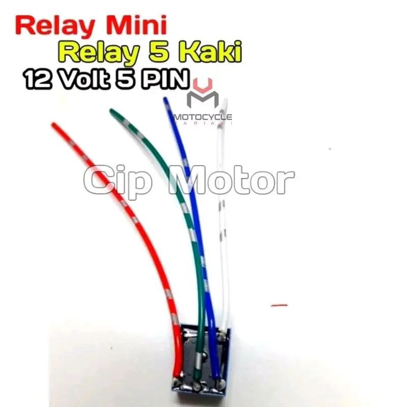 Relay 5 Kaki 5 Pin 12 Volt 10A Set Kabel Untuk Alarm Klakson Saklar