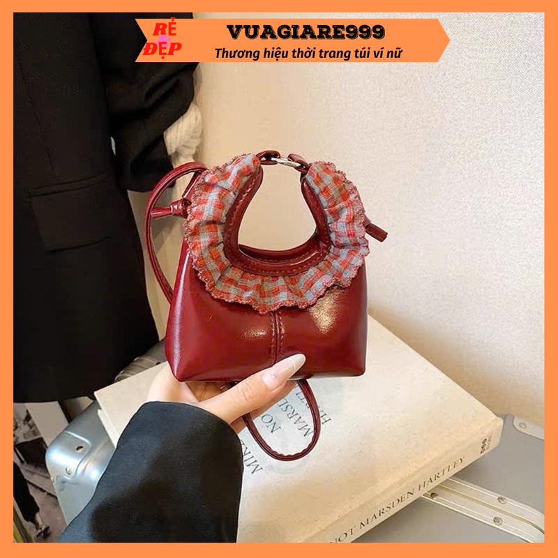  Túi xách nữ mini cầm tay đeo chéo đẹp mẫu mới phối viền bèo siêu xinh dễ thương thời trang hàn quốc cho mẹ và bé DC69 